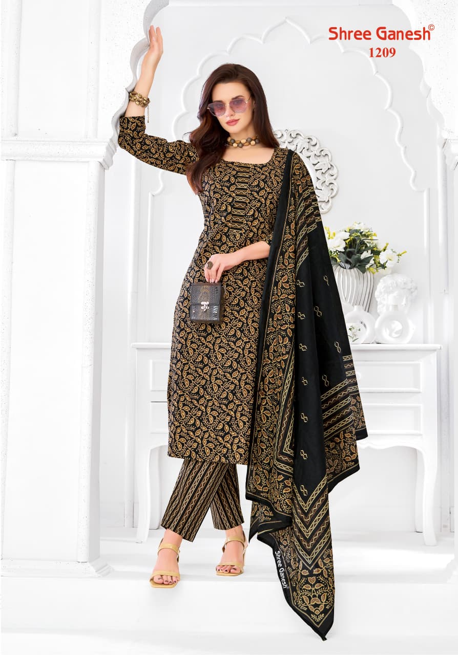 Samaiyra Ajrak Vol 1 Shree Ganesh Readymade Cotton Pant Suits Exporter Gujarat