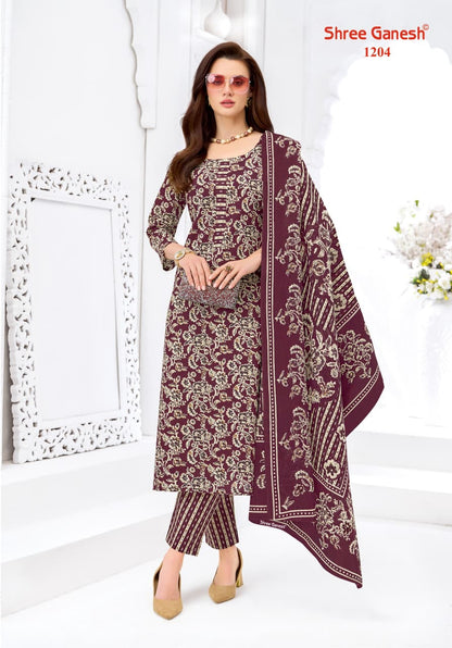 Samaiyra Ajrak Vol 1 Shree Ganesh Readymade Cotton Pant Suits Exporter Gujarat