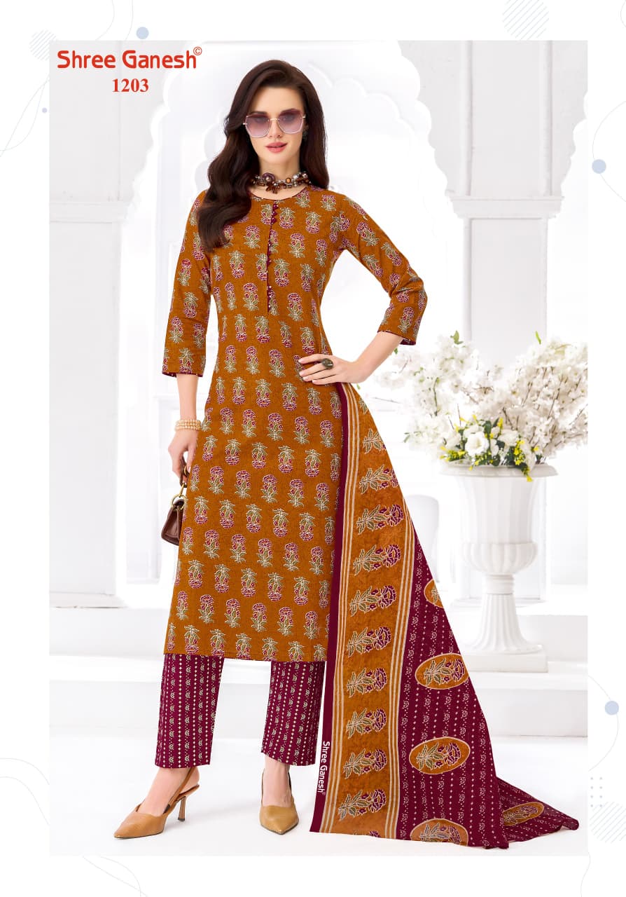 Samaiyra Ajrak Vol 1 Shree Ganesh Readymade Cotton Pant Suits Exporter Gujarat