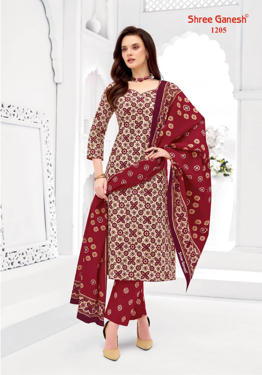 Samaiyra Ajrak Vol 1 Shree Ganesh Readymade Cotton Pant Suits Exporter Gujarat