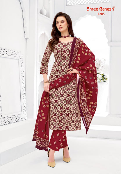 Samaiyra Ajrak Vol 1 Shree Ganesh Readymade Cotton Pant Suits Exporter Gujarat