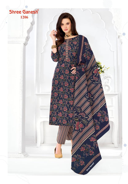 Samaiyra Ajrak Vol 1 Shree Ganesh Readymade Cotton Pant Suits Exporter Gujarat