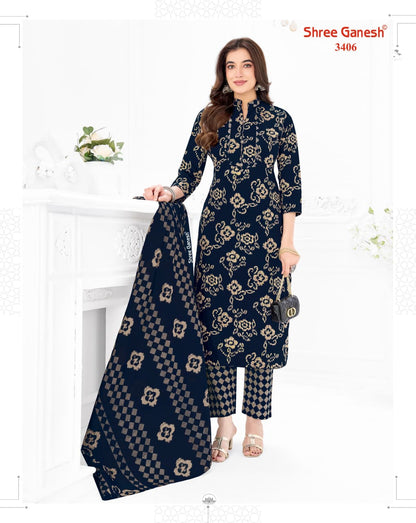 Samaiyra Vol 24 Shree Ganesh Cotton Dress Material Supplier India