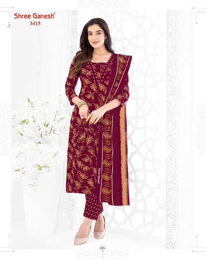 Samaiyra Vol 24 Shree Ganesh Cotton Dress Material Supplier India