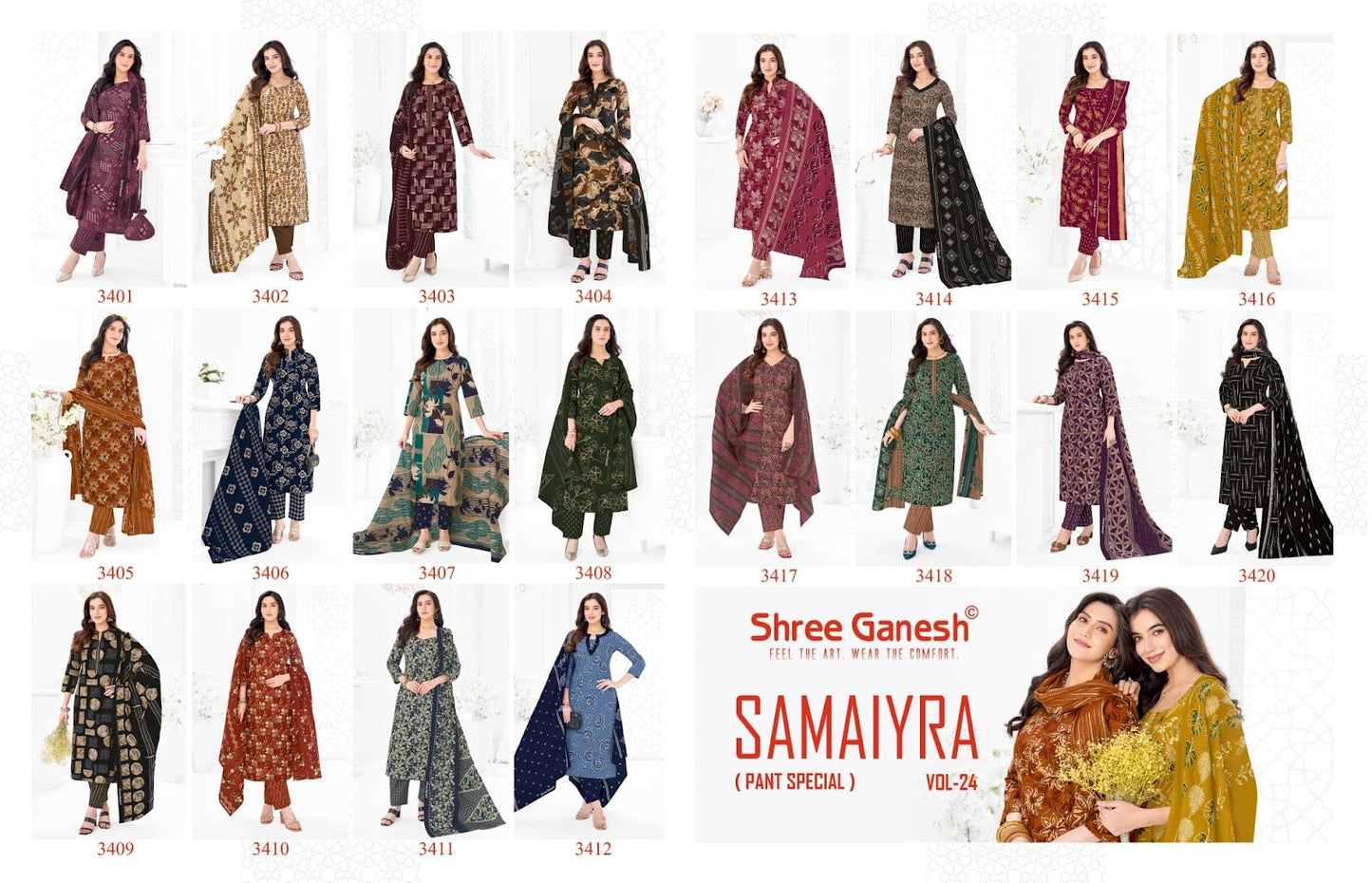 Samaiyra Vol 24 Shree Ganesh Cotton Dress Material Supplier India