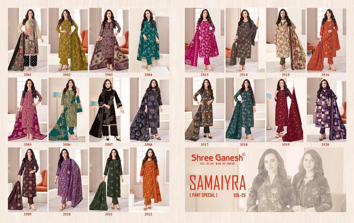 Samaiyra Vol 25 Shree Ganesh Cotton Dress Material Wholesale Price