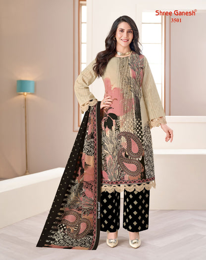Samaiyra Vol 25 Shree Ganesh Cotton Dress Material Wholesale Price