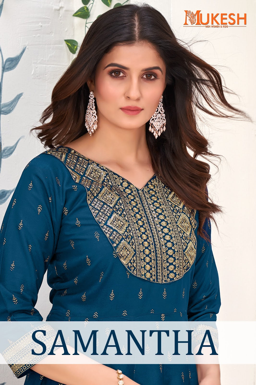 Samantha-Mukesh Banwery Rayon 14Kg Anarkali Kurtis Exporter India