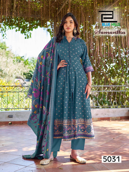 Samantha Blue Hills Rayon 14Kg Readymade Suits Supplier India