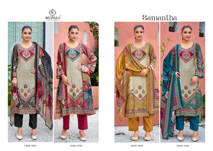Samantha Rupali Muslin Pant Style Suits Wholesaler Ahmedabad