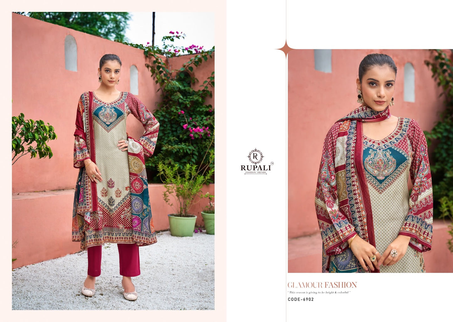 Samantha Rupali Muslin Pant Style Suits Wholesaler Ahmedabad