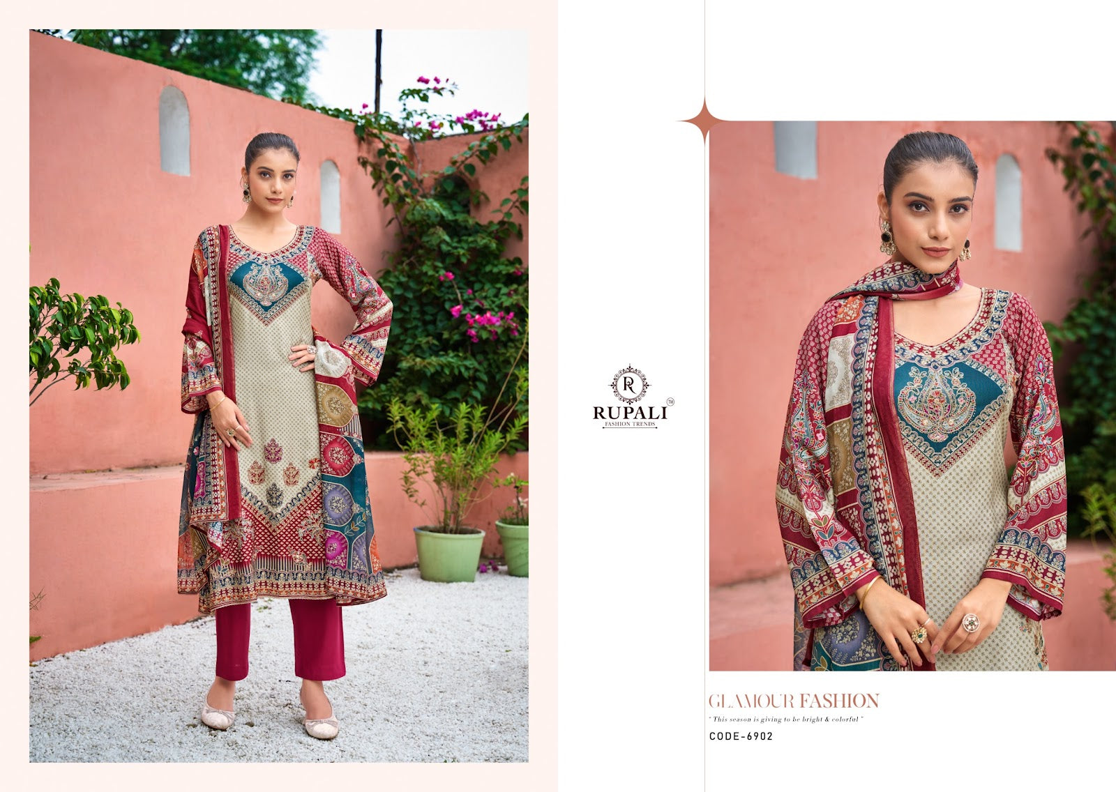 Samantha Rupali Muslin Pant Style Suits Wholesaler Ahmedabad