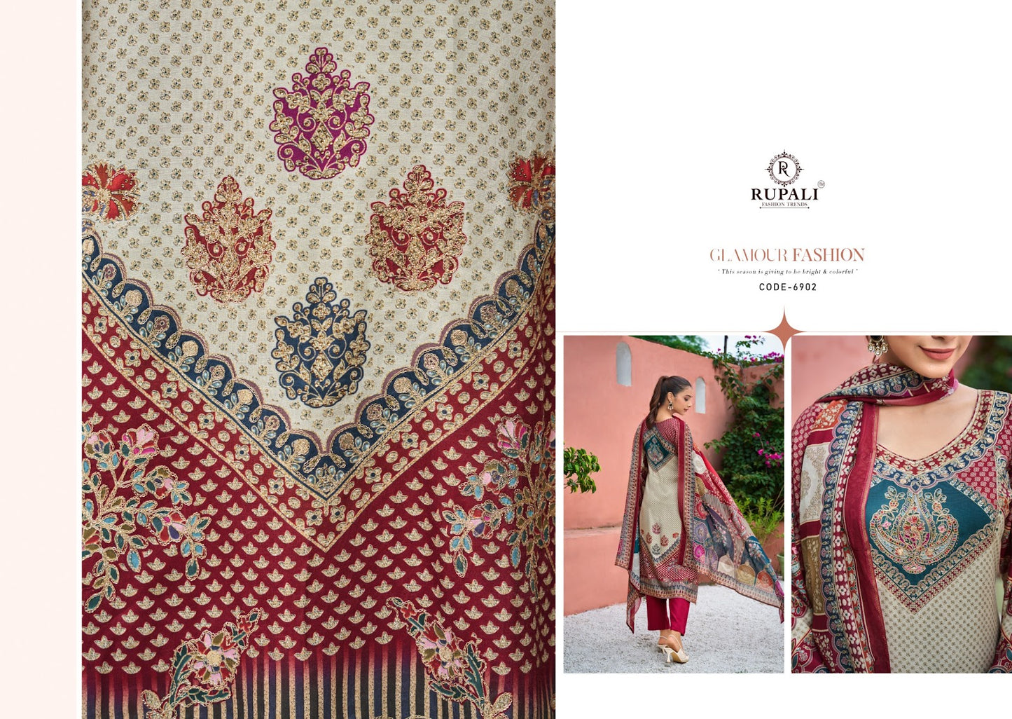 Samantha Rupali Muslin Pant Style Suits Wholesaler Ahmedabad