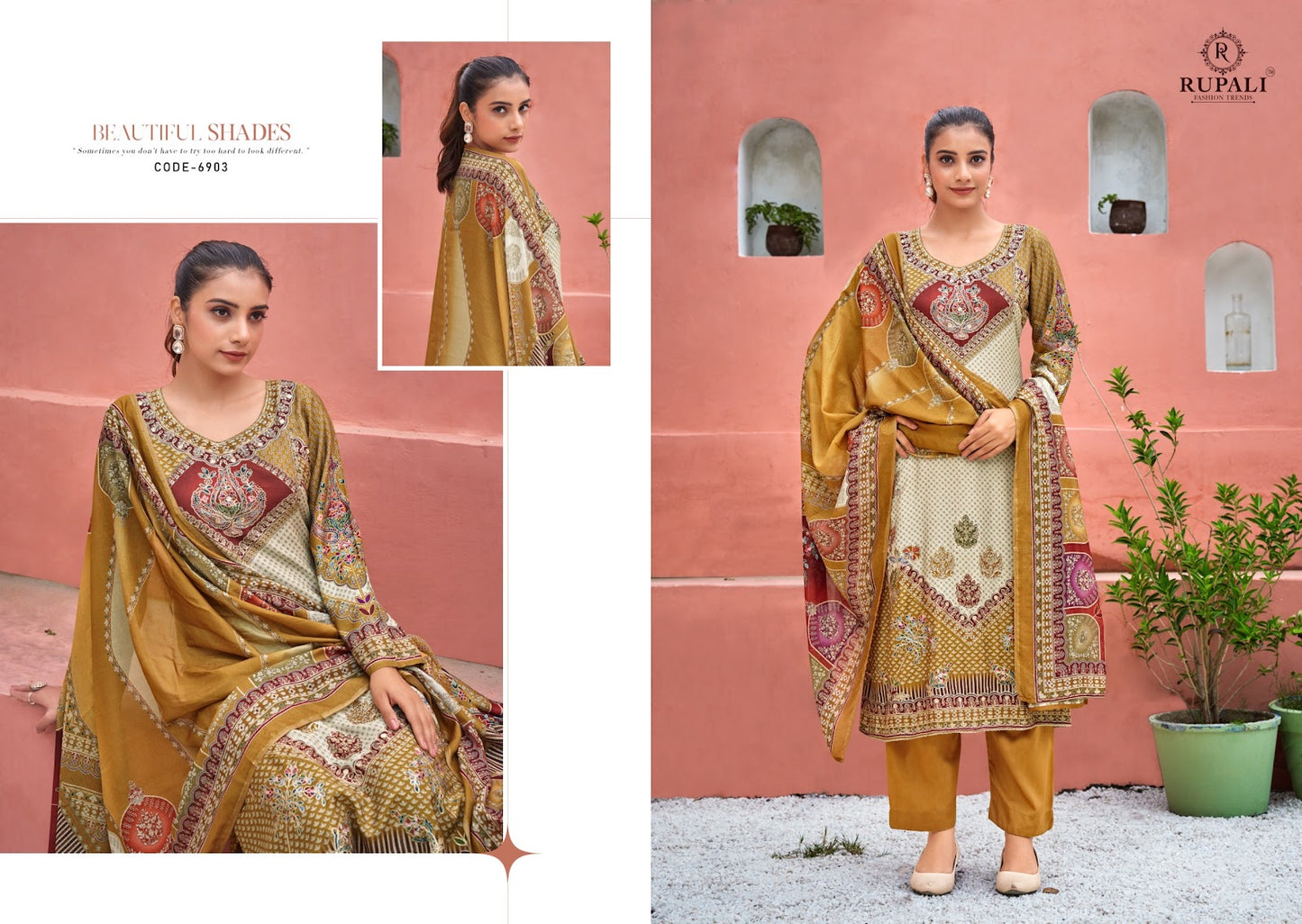 Samantha Rupali Muslin Pant Style Suits Wholesaler Ahmedabad