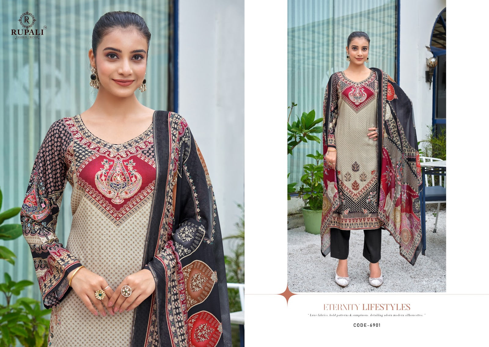 Samantha Rupali Muslin Pant Style Suits Wholesaler Ahmedabad