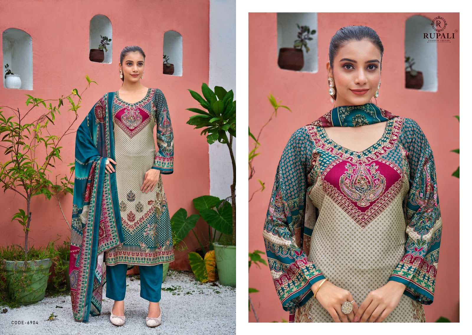 Samantha Rupali Muslin Pant Style Suits Wholesaler Ahmedabad