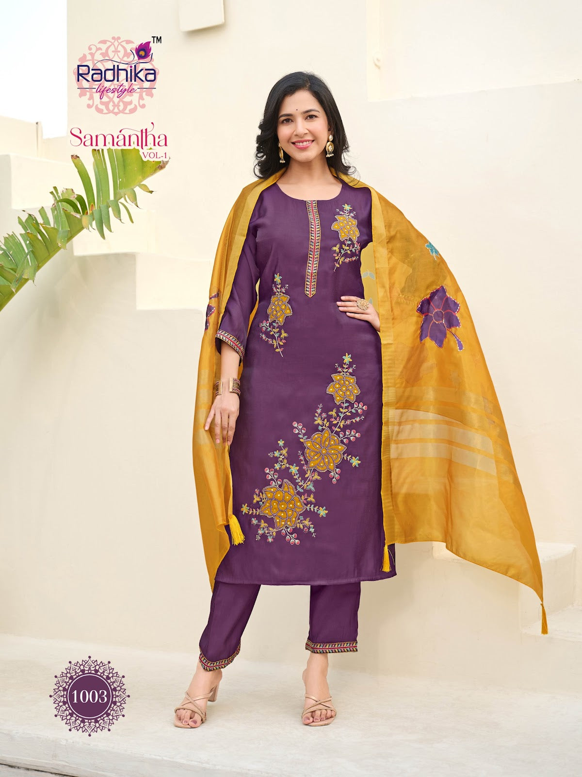 Samantha Vol 1 Radhika Lifestyle Roman Readymade Pant Style Suits Manufacturer Ahmedabad