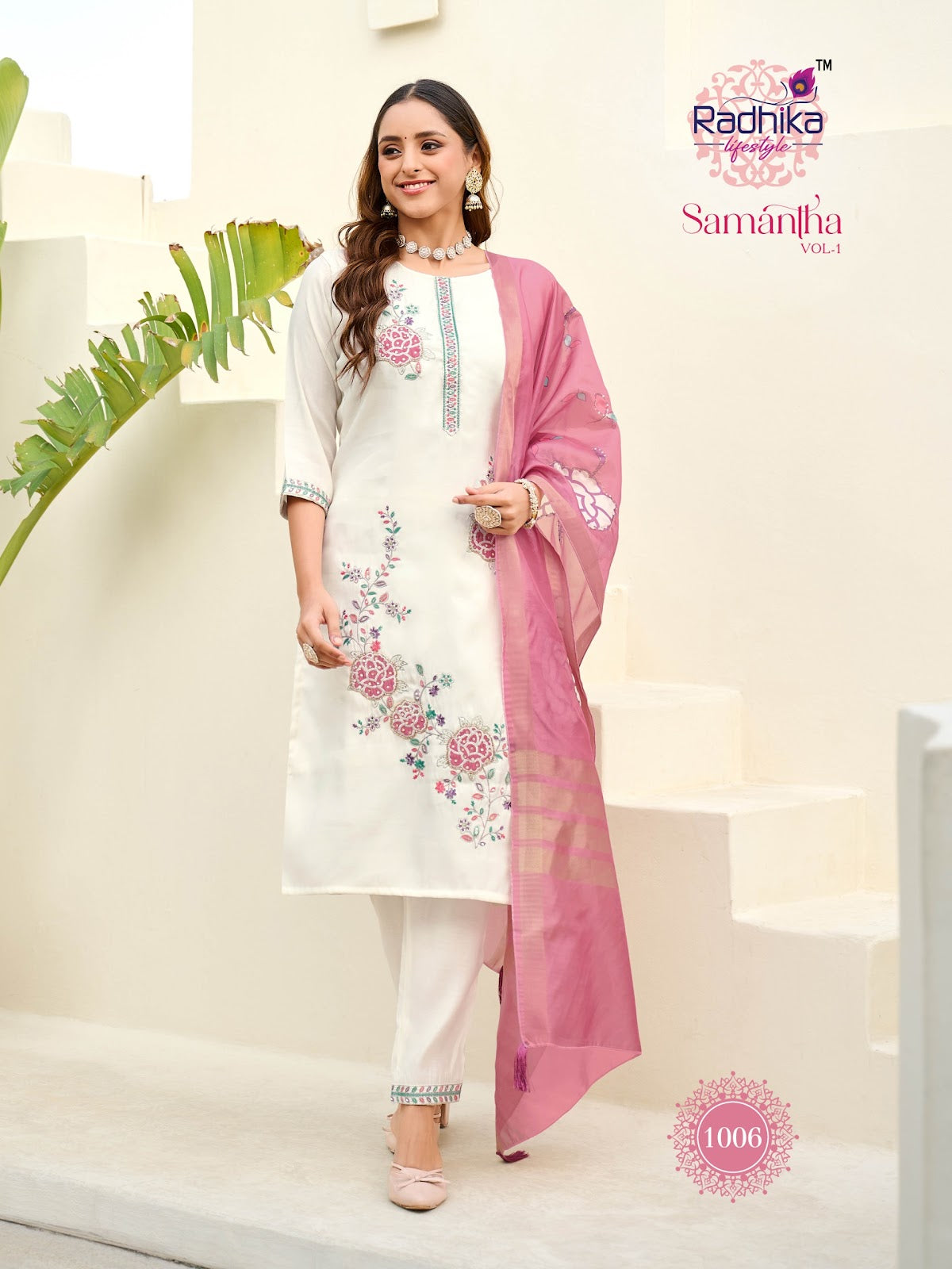 Samantha Vol 1 Radhika Lifestyle Roman Readymade Pant Style Suits Manufacturer Ahmedabad