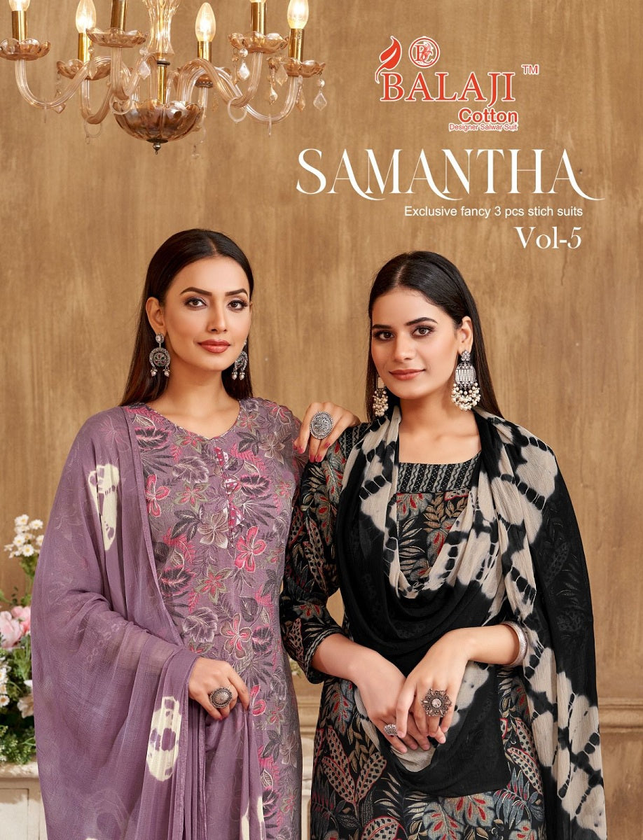 Samantha Vol 5 Balaji Capsule Rayon Readymade Pant Style Suits Wholesale Rate