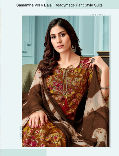 Samantha Vol 6 Balaji Capsule Rayon Readymade Pant Style Suits Wholesale Price