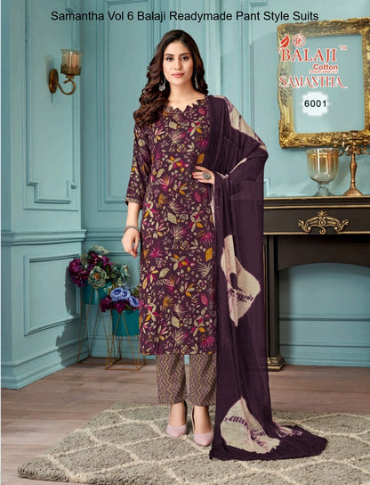 Samantha Vol 6 Balaji Capsule Rayon Readymade Pant Style Suits Wholesale Price