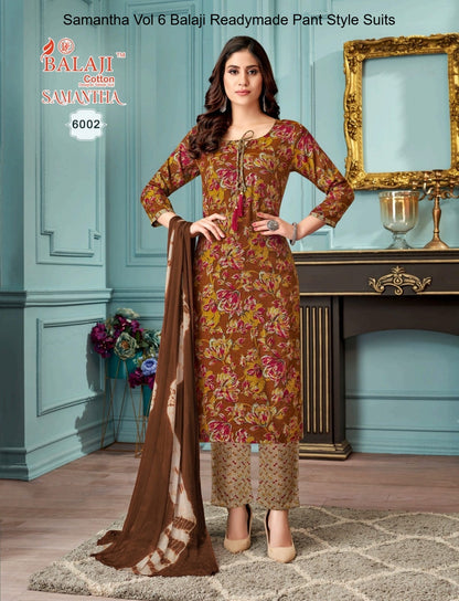 Samantha Vol 6 Balaji Capsule Rayon Readymade Pant Style Suits Wholesale Price