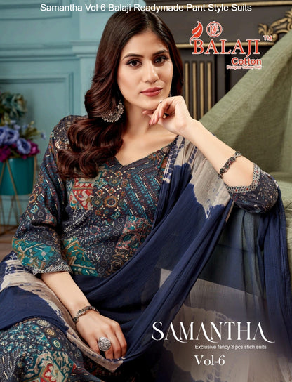 Samantha Vol 6 Balaji Capsule Rayon Readymade Pant Style Suits Wholesale Price