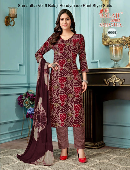 Samantha Vol 6 Balaji Capsule Rayon Readymade Pant Style Suits Wholesale Price