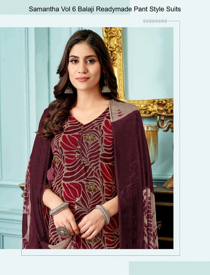 Samantha Vol 6 Balaji Capsule Rayon Readymade Pant Style Suits Wholesale Price