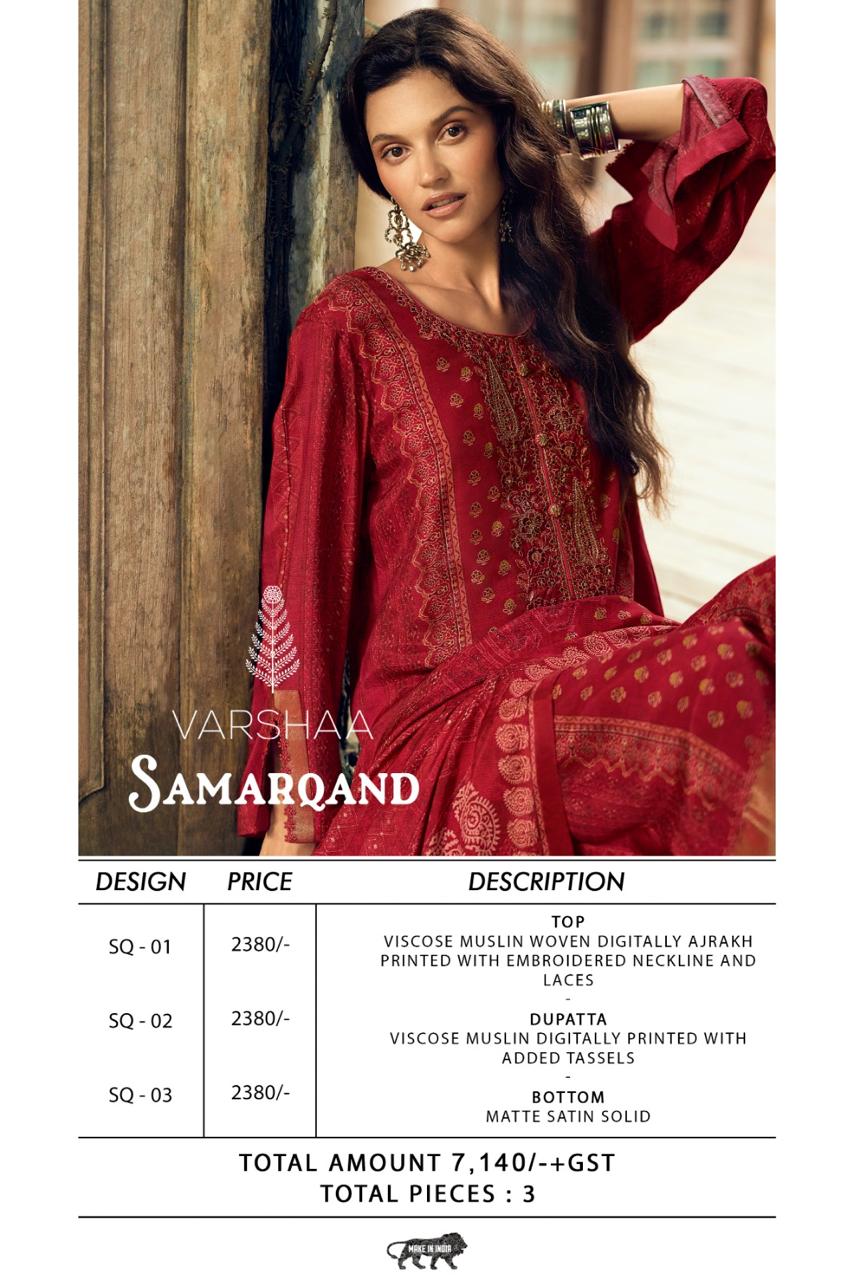Samarqand Varshaa Viscose Muslin Pant Style Suits Wholesaler Gujarat
