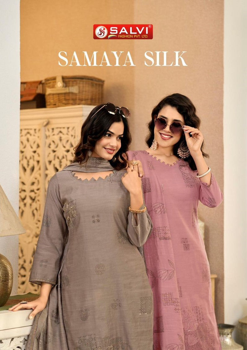 Samaya Silk Salvi Fashion Modal Pant Style Suits Manufacturer India
