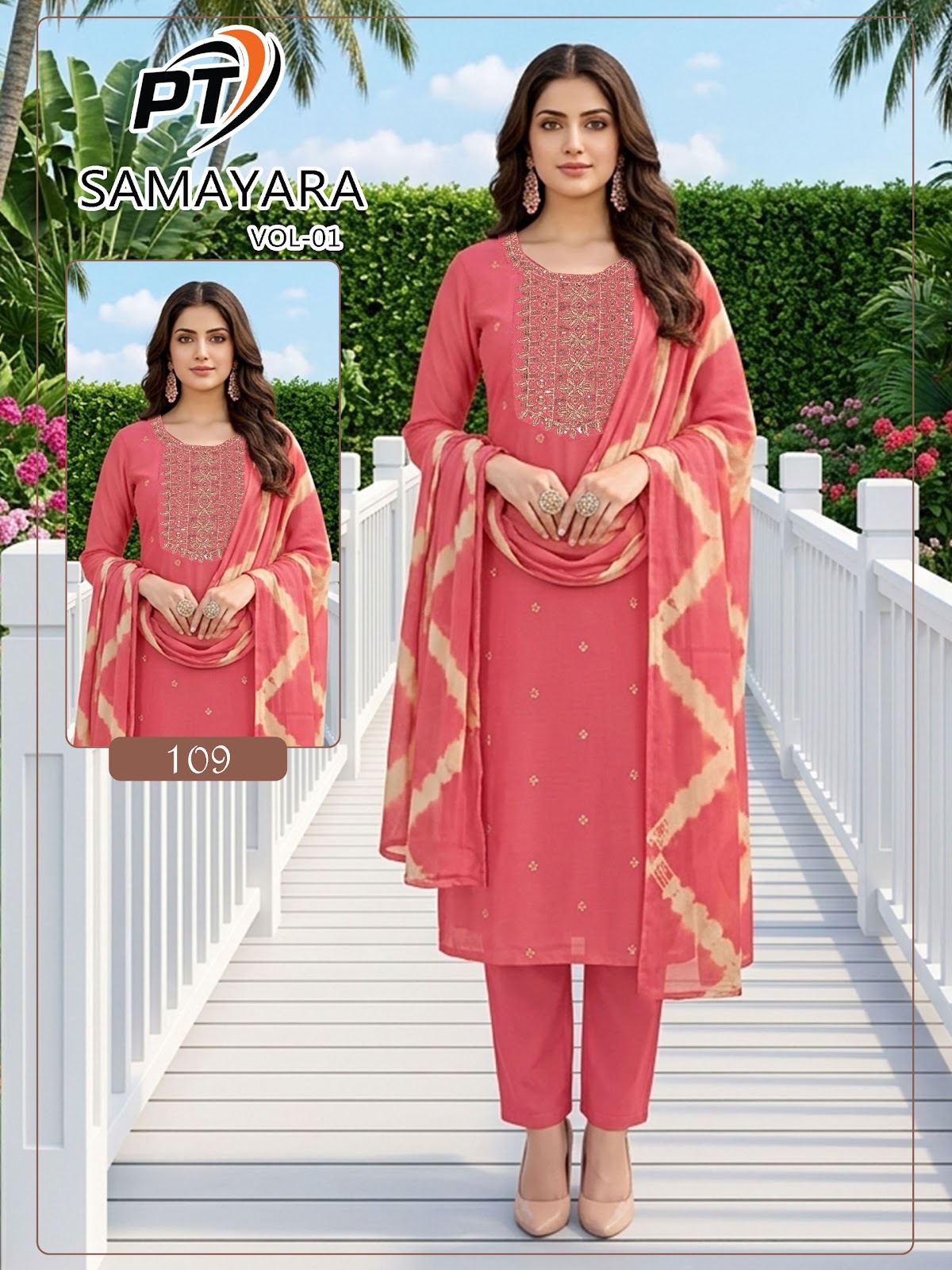 Samayara Vol 1 Pt Vertical Readymade Pant Style Suits Exporter Ahmedabad