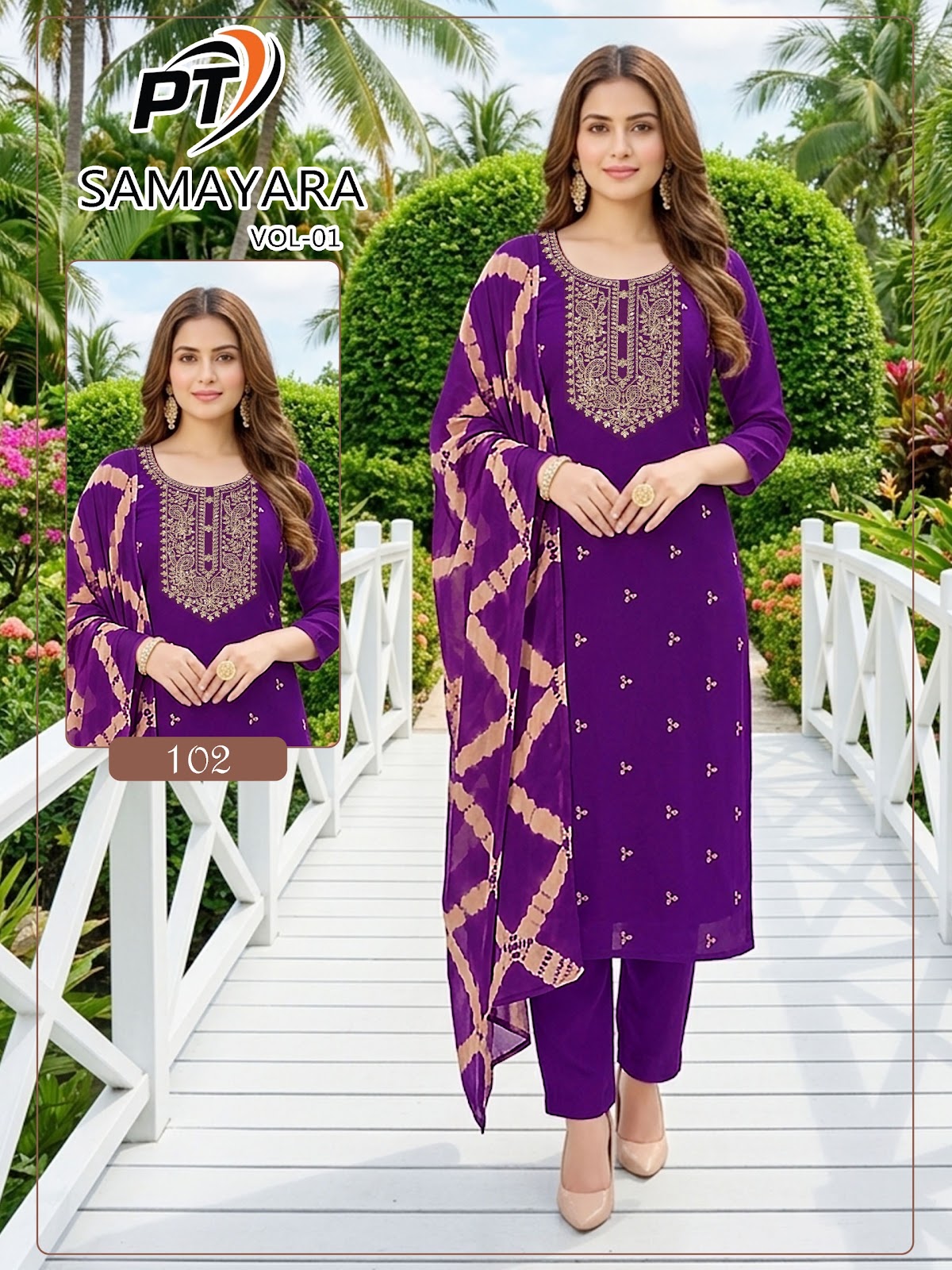 Samayara Vol 1 Pt Vertical Readymade Pant Style Suits Exporter Ahmedabad