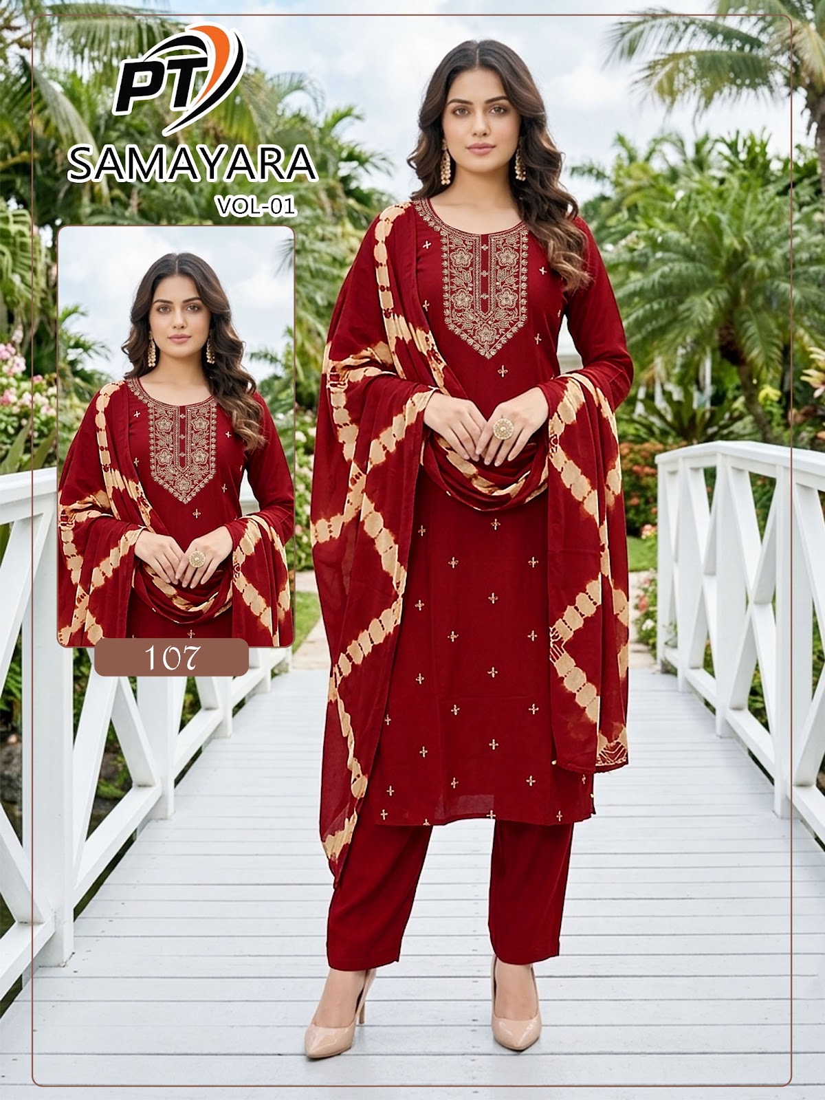 Samayara Vol 1 Pt Vertical Readymade Pant Style Suits Exporter Ahmedabad