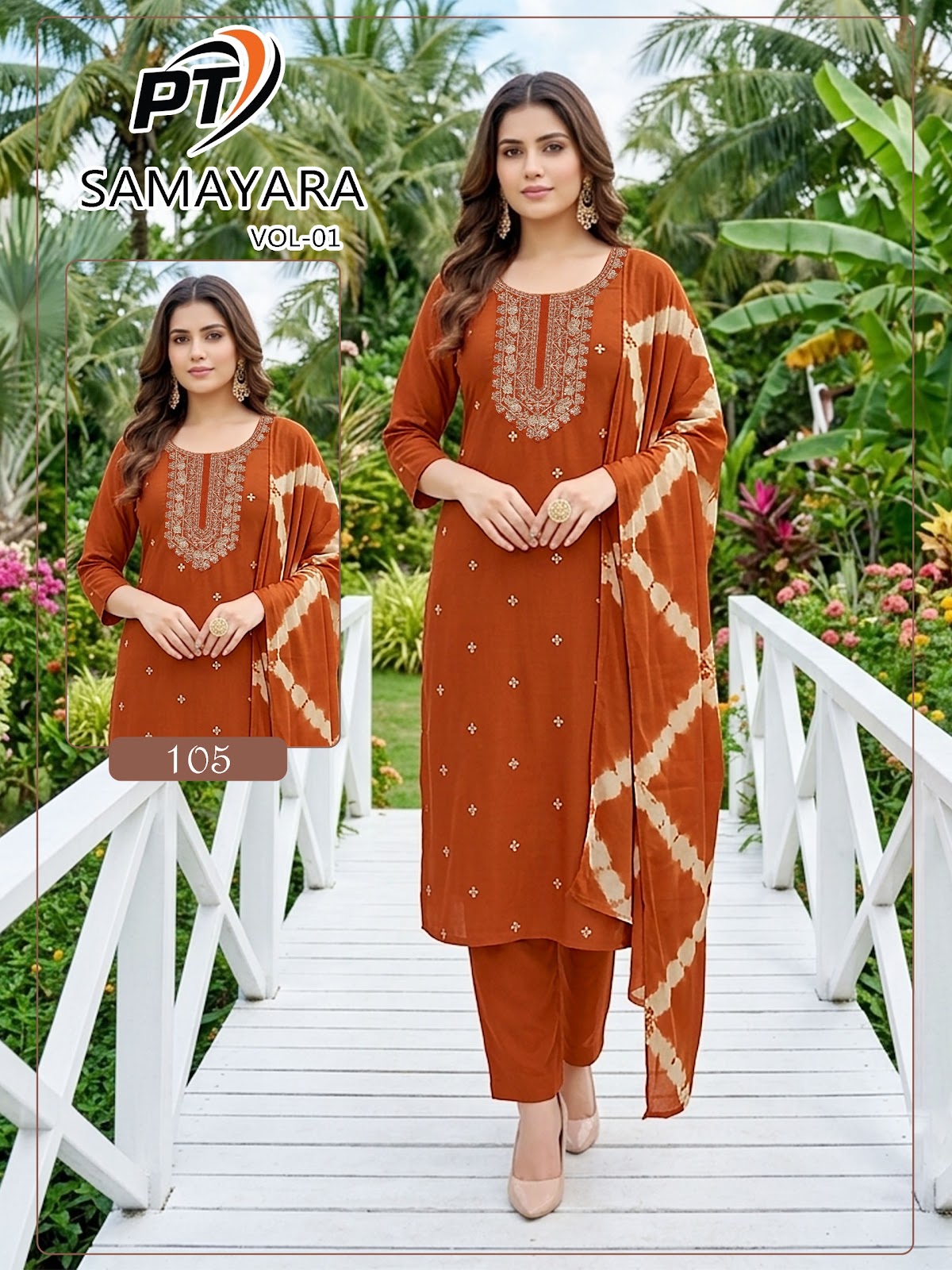 Samayara Vol 1 Pt Vertical Readymade Pant Style Suits Exporter Ahmedabad