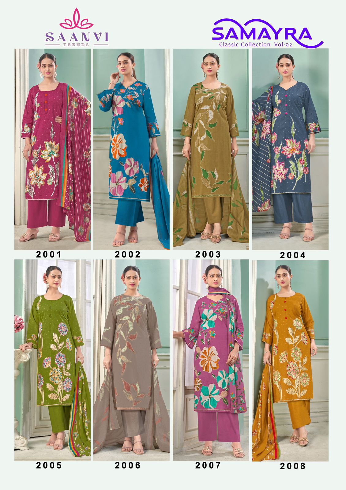 Samayra Vol 2 Saanvi Cotton Karachi Salwar Suits Wholesaler Ahmedabad