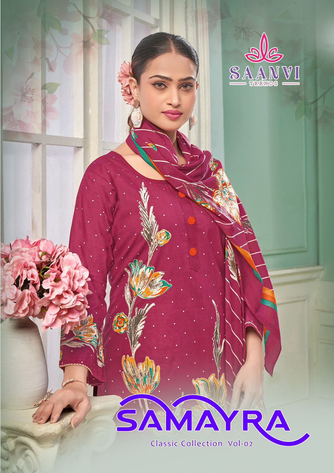 Samayra Vol 2 Saanvi Cotton Karachi Salwar Suits Wholesaler Ahmedabad