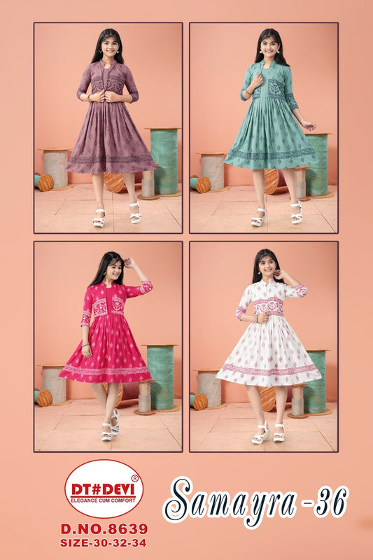 Samayra Vol 36 8639 Dt Devi Rayon Girls Kurti Manufacturer Ahmedabad