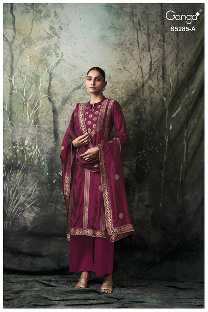 Samci S5285 Ganga Woven Silk Pant Style Suits Exporter Ahmedabad