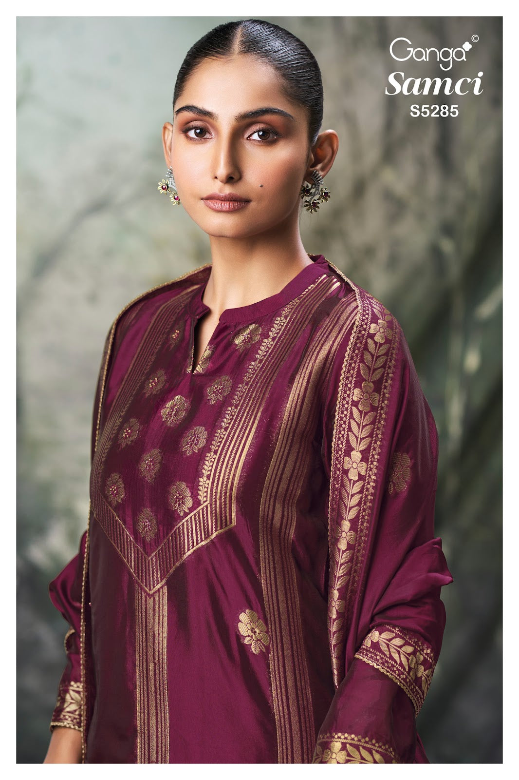 Samci S5285 Ganga Woven Silk Pant Style Suits Exporter Ahmedabad
