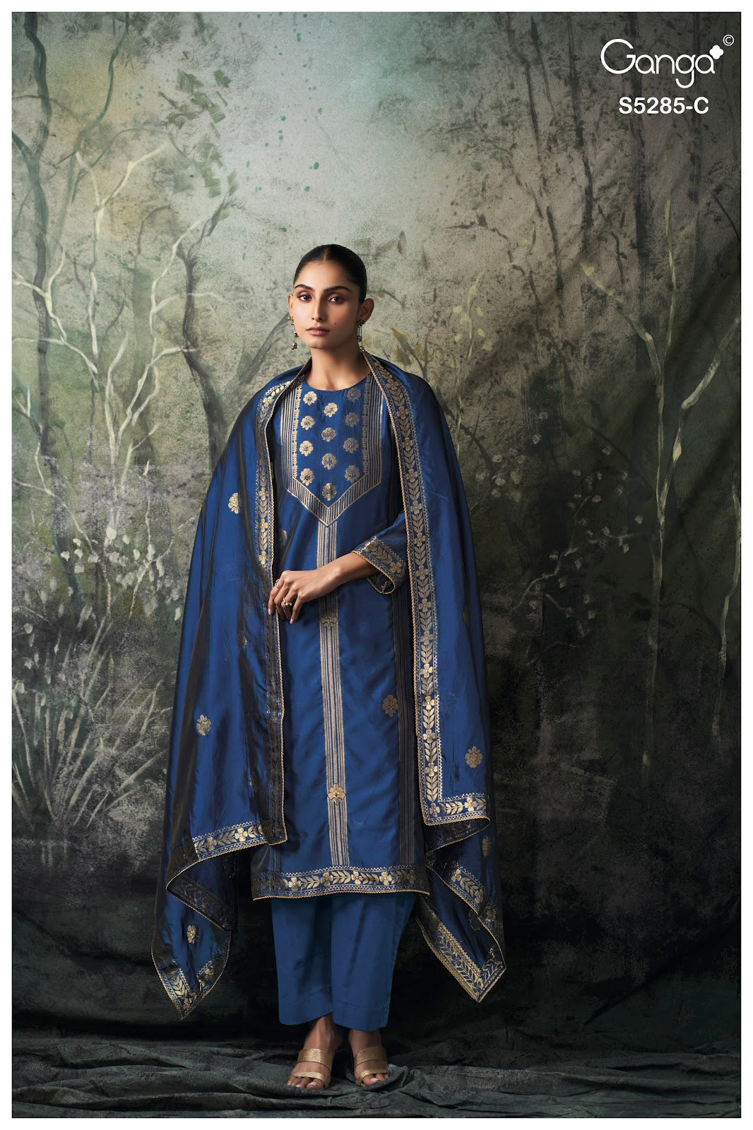 Samci S5285 Ganga Woven Silk Pant Style Suits Exporter Ahmedabad