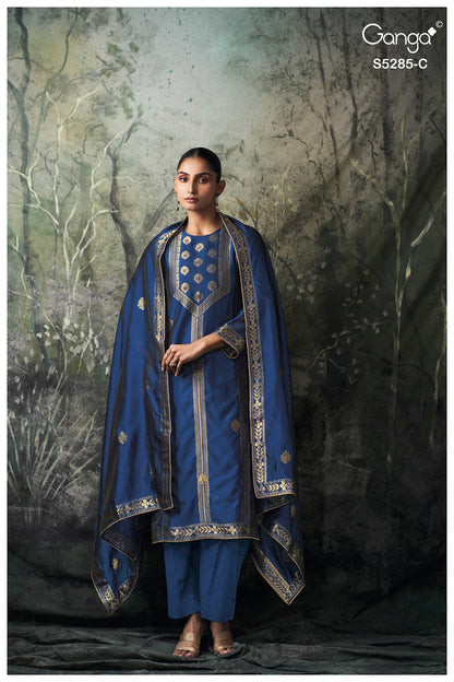 Samci S5285 Ganga Woven Silk Pant Style Suits Exporter Ahmedabad