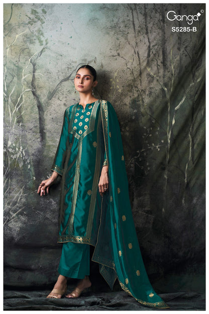 Samci S5285 Ganga Woven Silk Pant Style Suits Exporter Ahmedabad