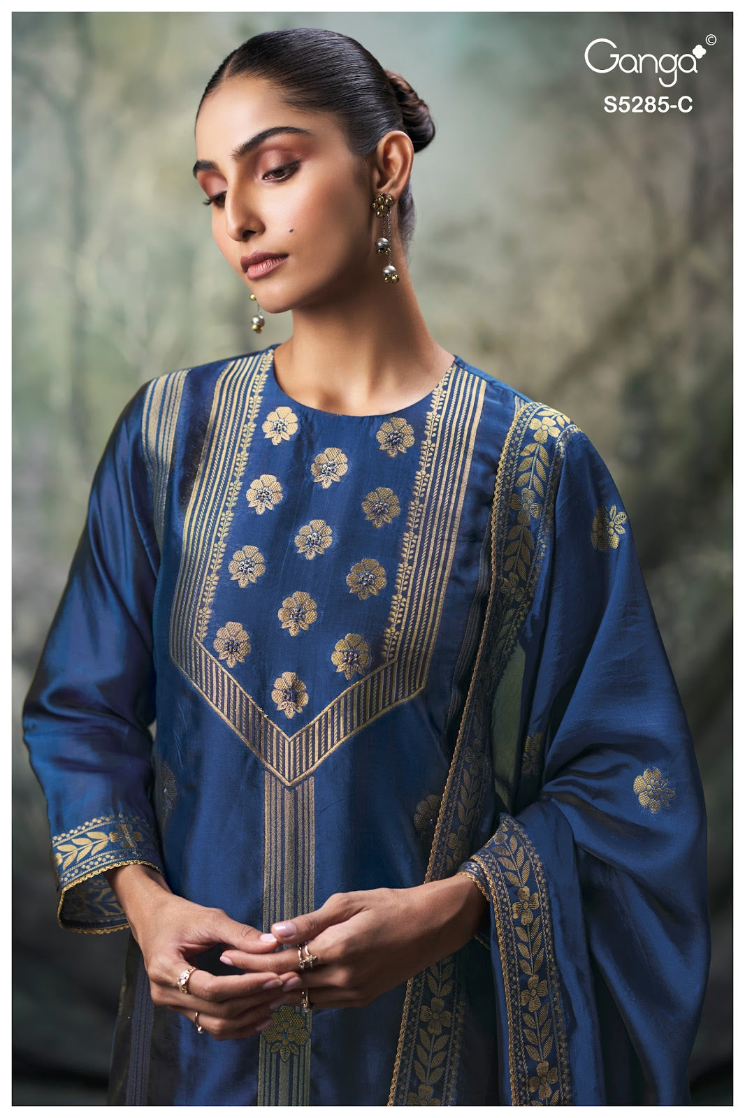 Samci S5285 Ganga Woven Silk Pant Style Suits Exporter Ahmedabad