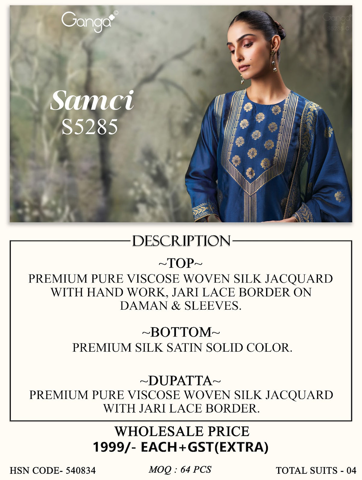 Samci S5285 Ganga Woven Silk Pant Style Suits Exporter Ahmedabad