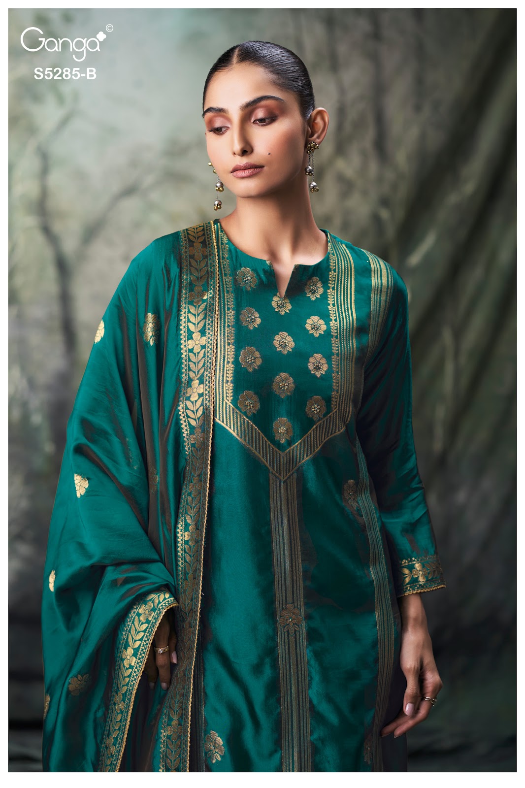 Samci S5285 Ganga Woven Silk Pant Style Suits Exporter Ahmedabad