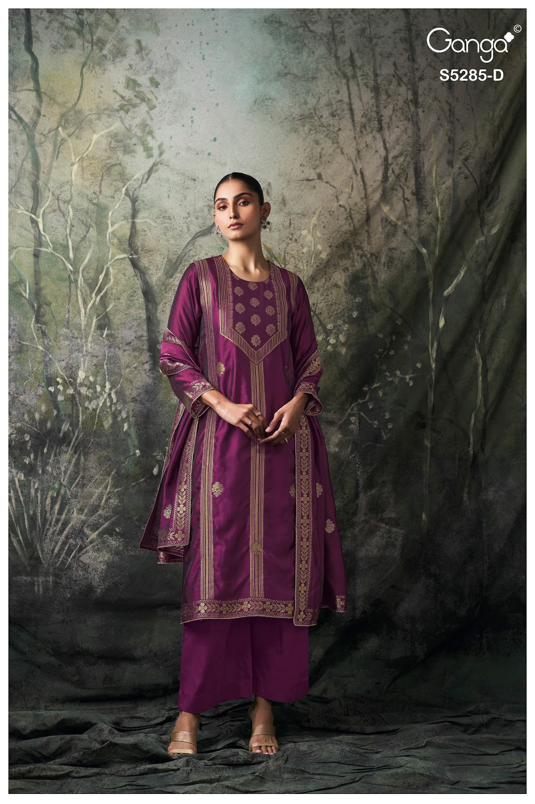 Samci S5285 Ganga Woven Silk Pant Style Suits Exporter Ahmedabad