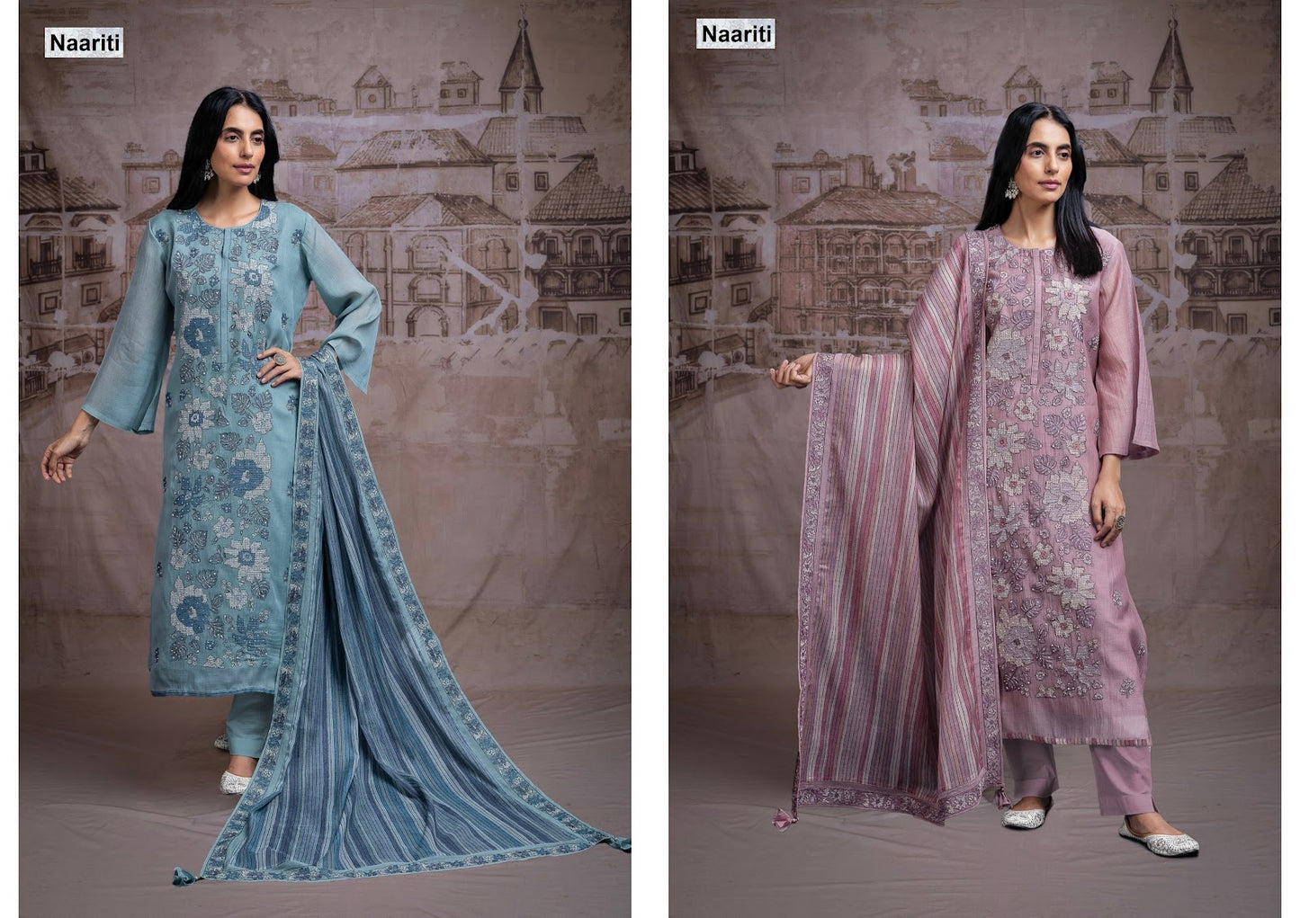 Sameen 2707 Naariti Mul Chanderi Pant Style Suits Supplier