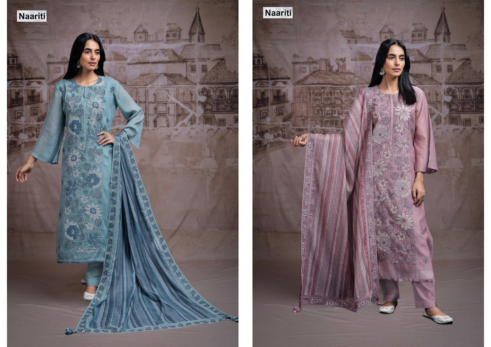 Sameen 2707 Naariti Mul Chanderi Pant Style Suits Supplier