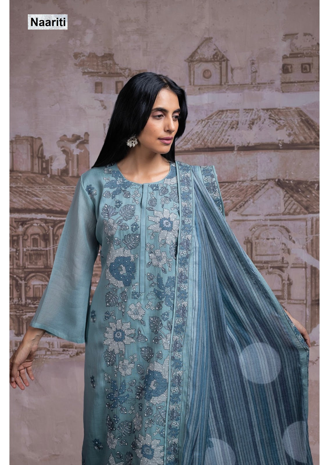 Sameen 2707 Naariti Mul Chanderi Pant Style Suits Supplier